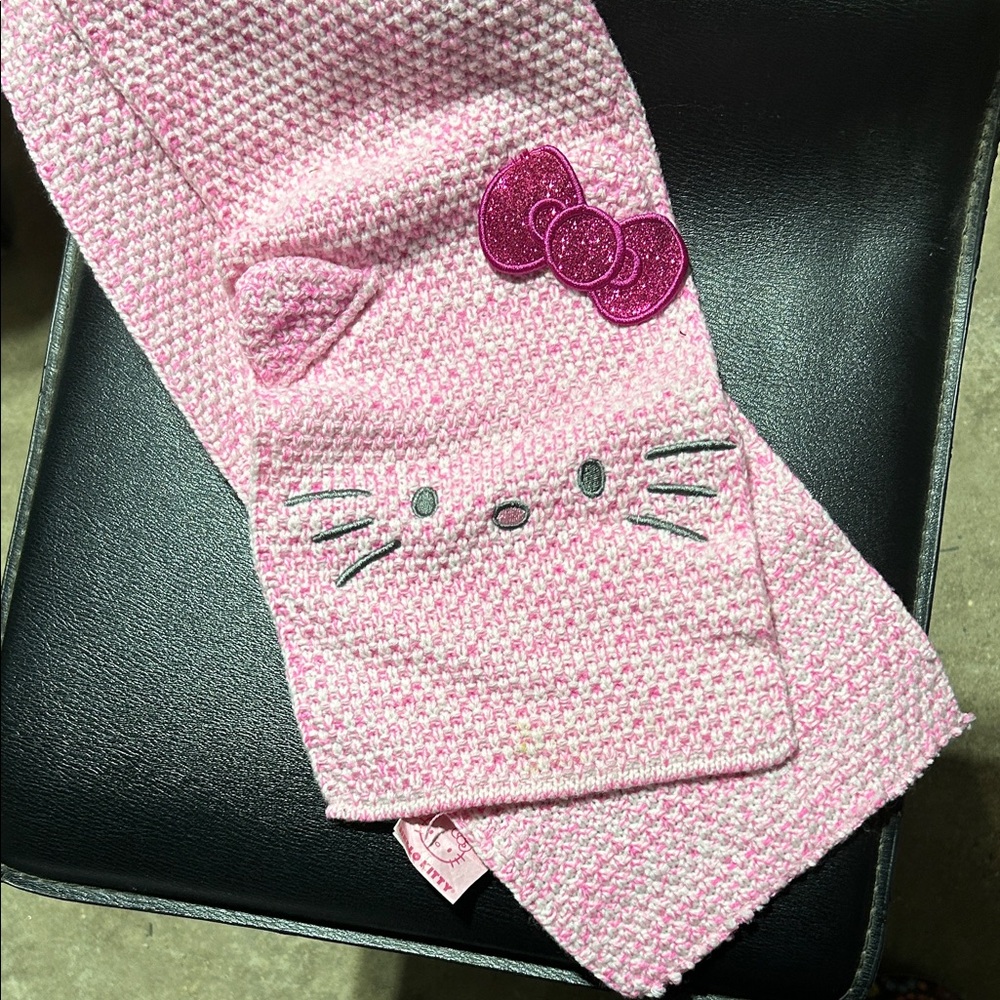 Hello Kitty Pink Knit Scarf for Kids